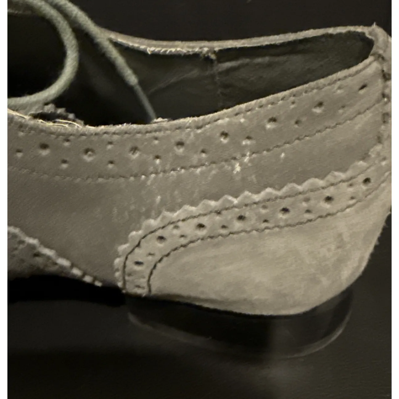 J Jill Womens 9 M Grey Oxford Wingtip Suede Lace Up Shoes Preppy Career Event Gray - Image 7