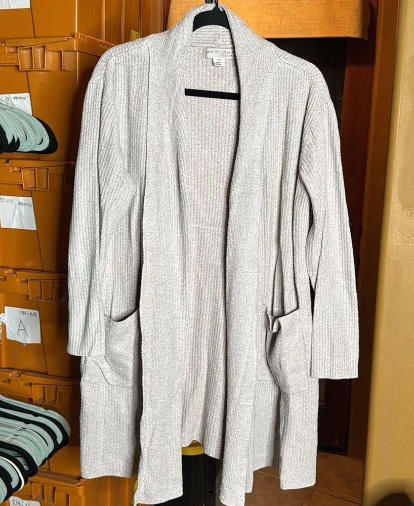 Barefoot Dreams Mushroom Gray CozyChic Lite Ribbed Robe Size Large / XL - Image 6