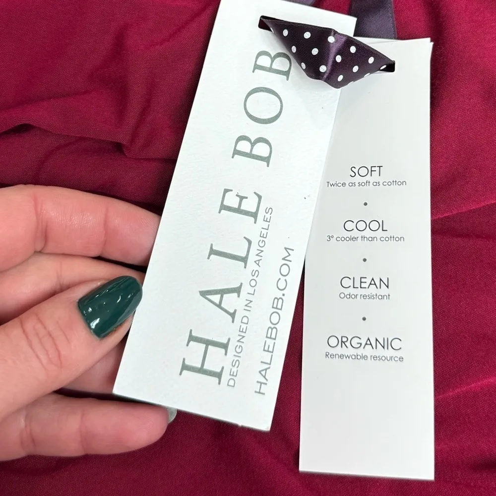 Hale Bob Burgundy Cozy Kimono Robe with Tie Belt - Size L NWT - Image 3