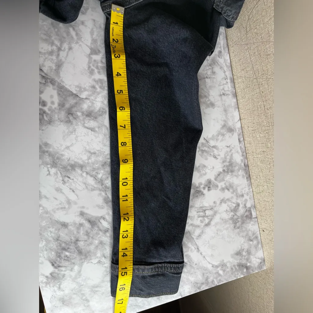 New Universal Thread Denim Jumpsuit Dress Skirt Romper Thick Dark Long Sleeve - Image 10