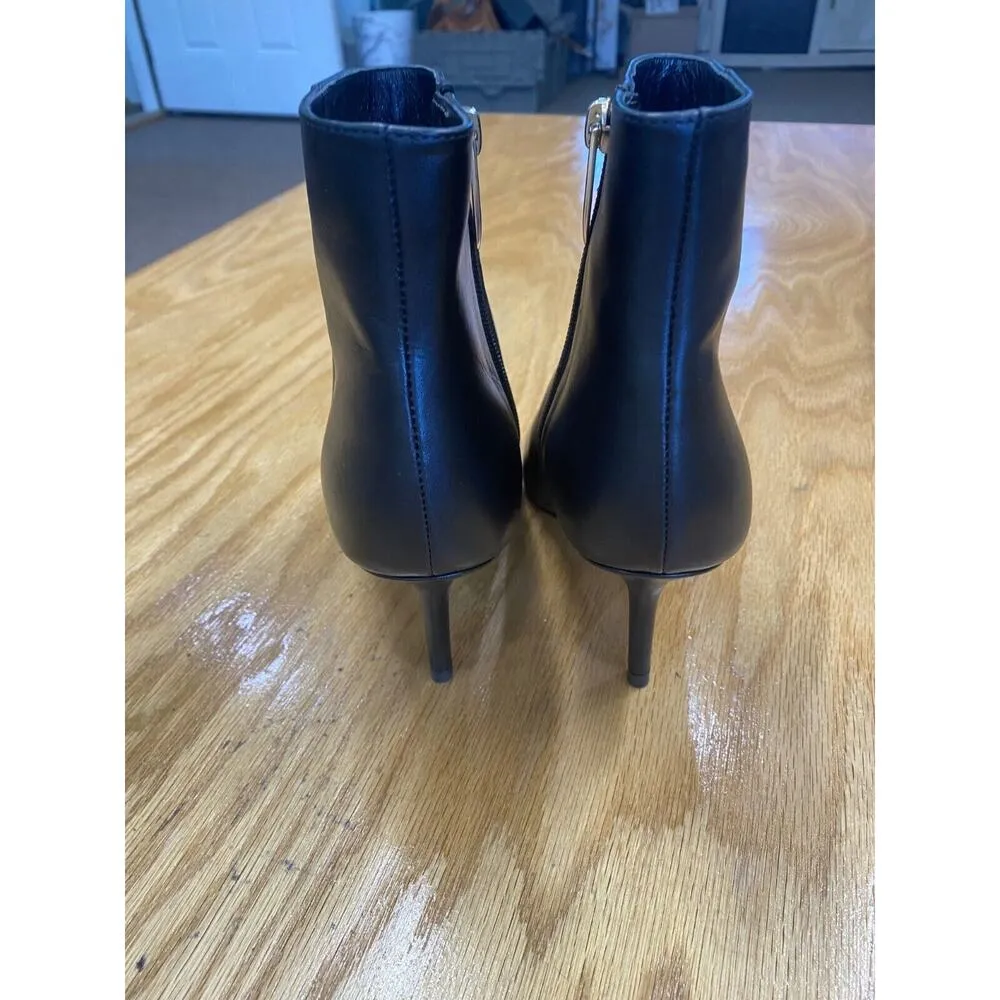 L'agence Women's 6.5 Black Leather Zipper Pointed Toe Stiletto Ankle Boots S65 - Image 3