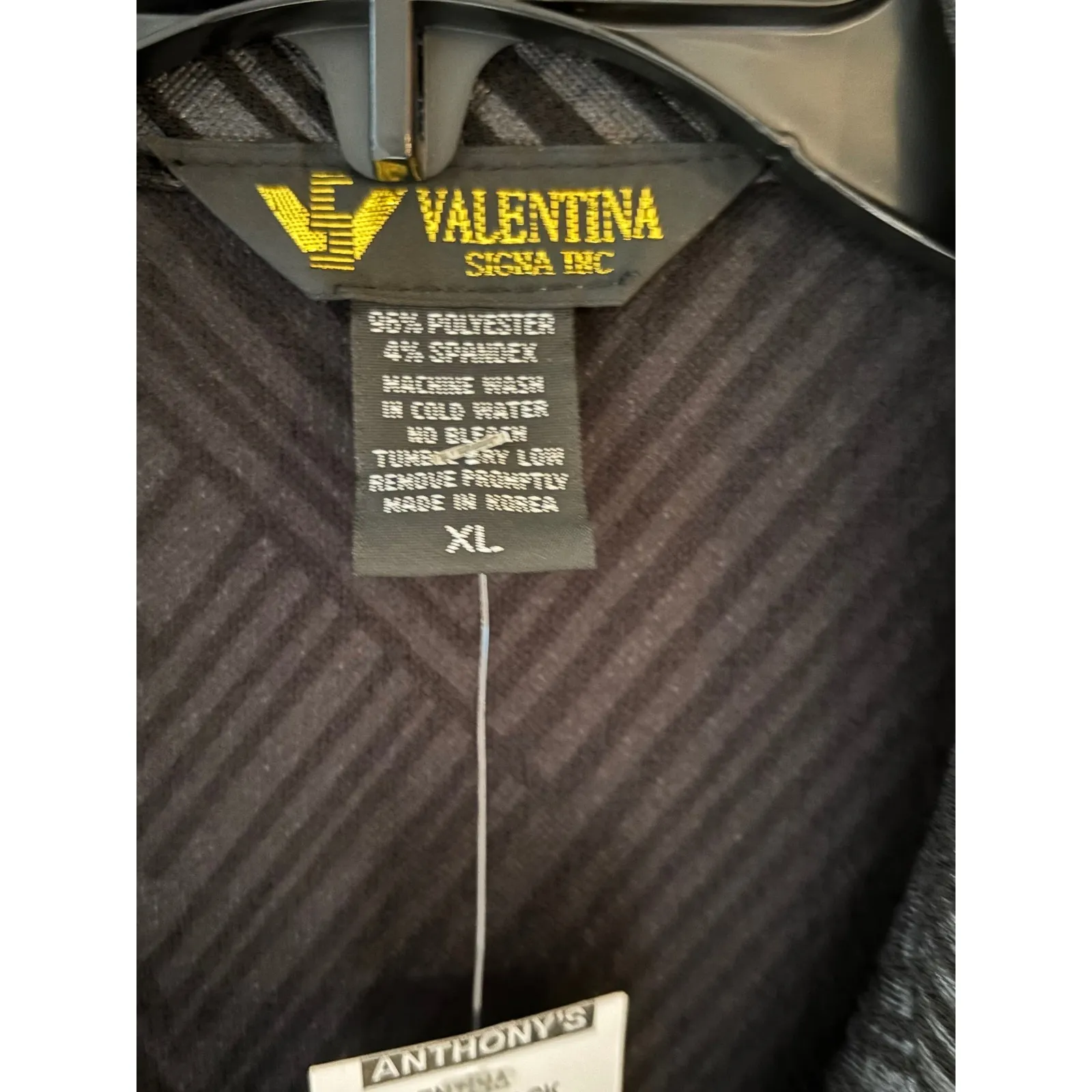 Valentina Black Geometric Print Zip Front‎ Jacket Women's XL Rhinestone Zipper - Image 3