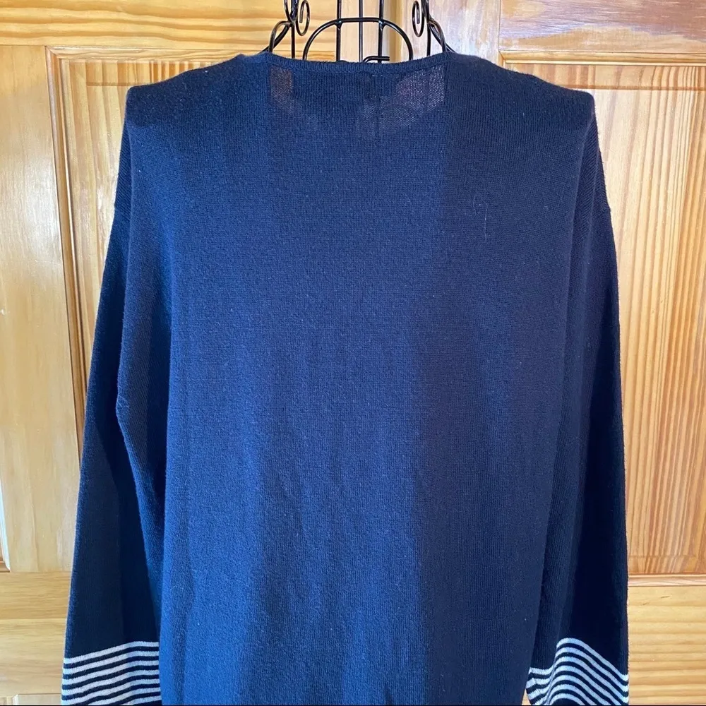 Episode Wool Blend Striped Tunic Sweater Black Size Medium - Image 5