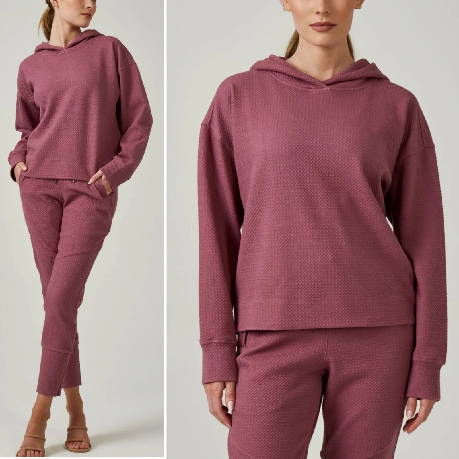 7 Diamonds Restoration Pullover Hoodie in Orchid Quilted Women's Size Small Pink - Image 2