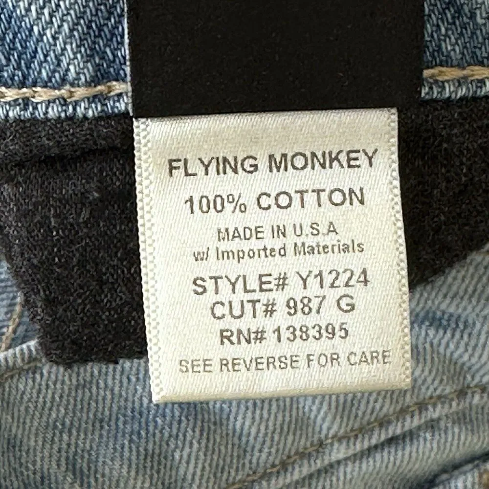 Flying Monkey Platinum Women Distressed Ripped Jeans Size 27 Light Wash Mid Rise - Image 12