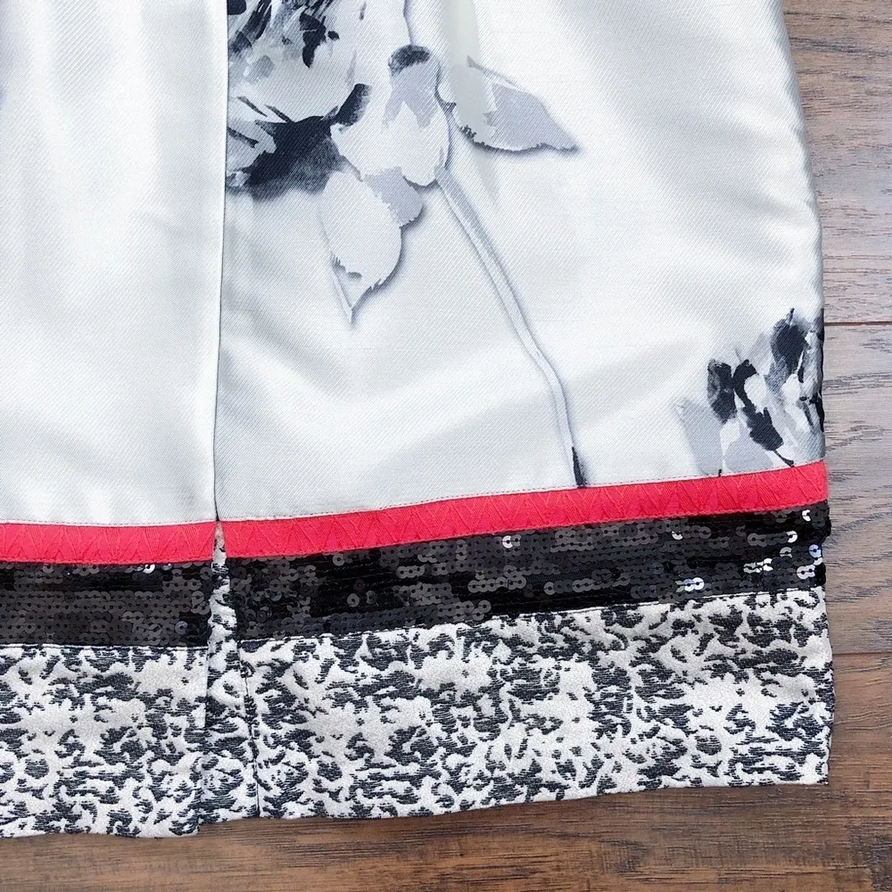 Sachin + Babi • Noir mini dress sheath cocktail black grey rose print sequin - Image 10