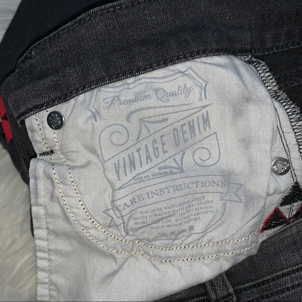 Miss Me Vintage Embroidered Denim Skinny Jeans 27 - Image 10