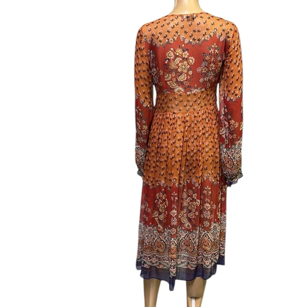 COPY - ECI Sheer Crochet Floral Boho Long Sleeve Boho Festival Midi Dress Women… - Image 3