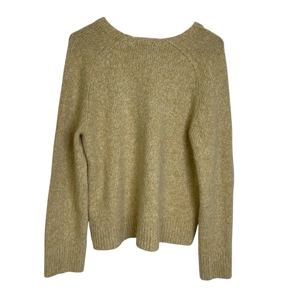 Vince Boucle Sweater Womens Size Small Yellow Boucle Silk Merino Wool Pullover - Image 2