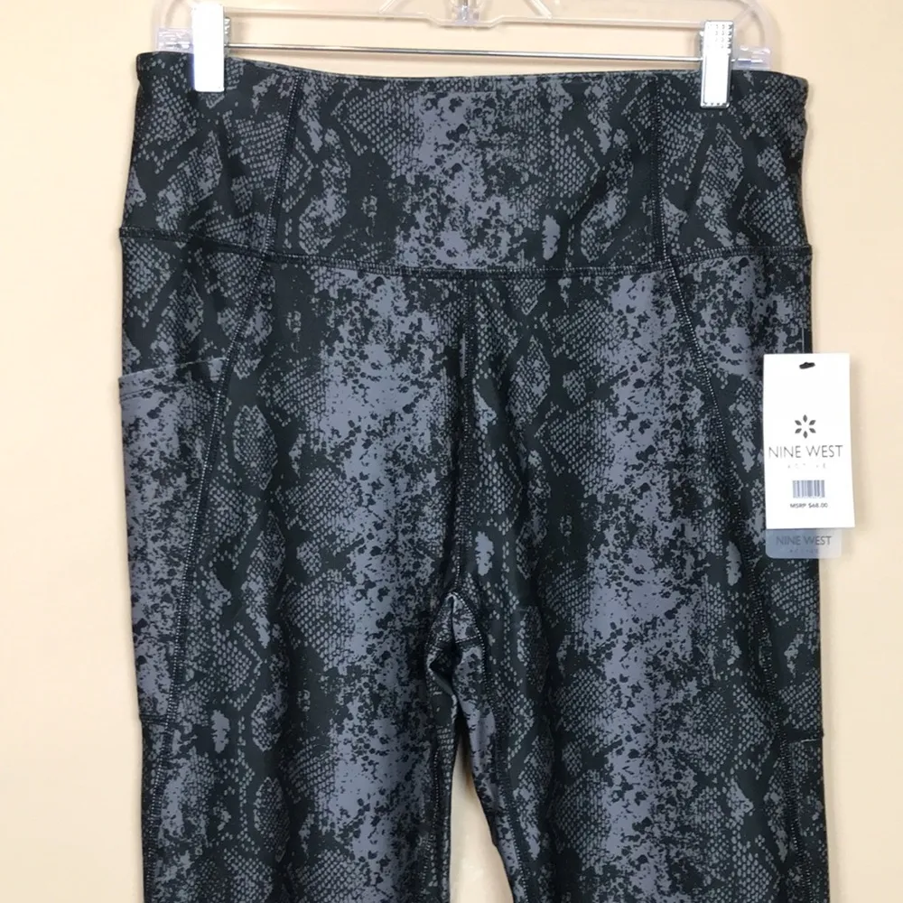 NWT Nine West Active Women’s Snakeskin Reptile Animal Print Athletic Leggings - Image 2