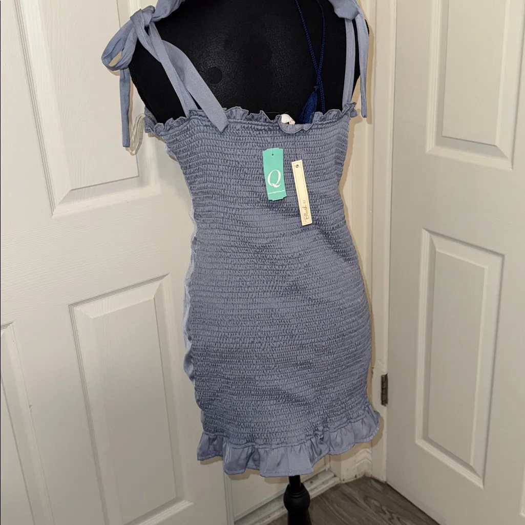 Blush Light Purple Mini Dress with Ruffle Straps - Image 2