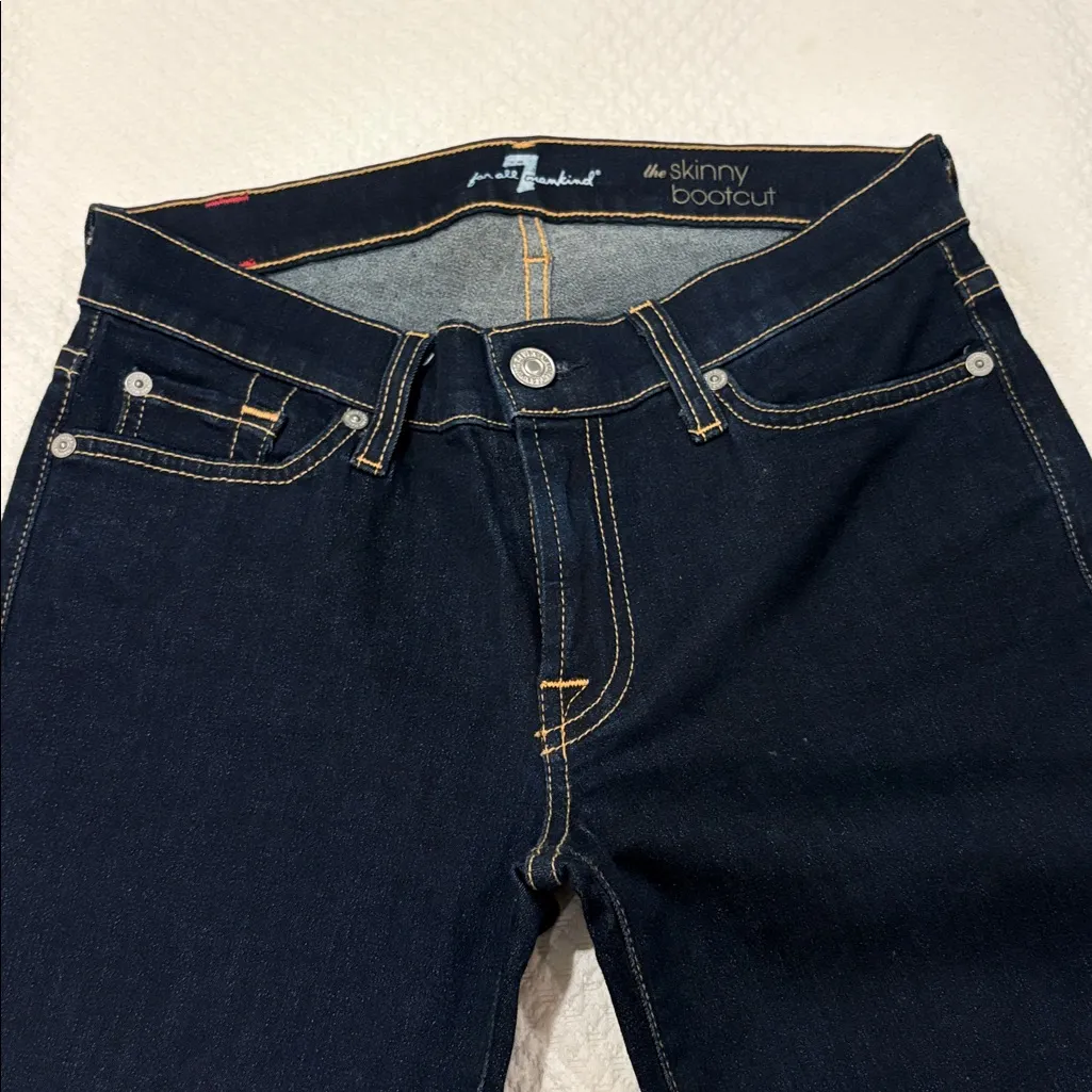 7 For All Mankind Dark Blue Flare Jeans - Image 2