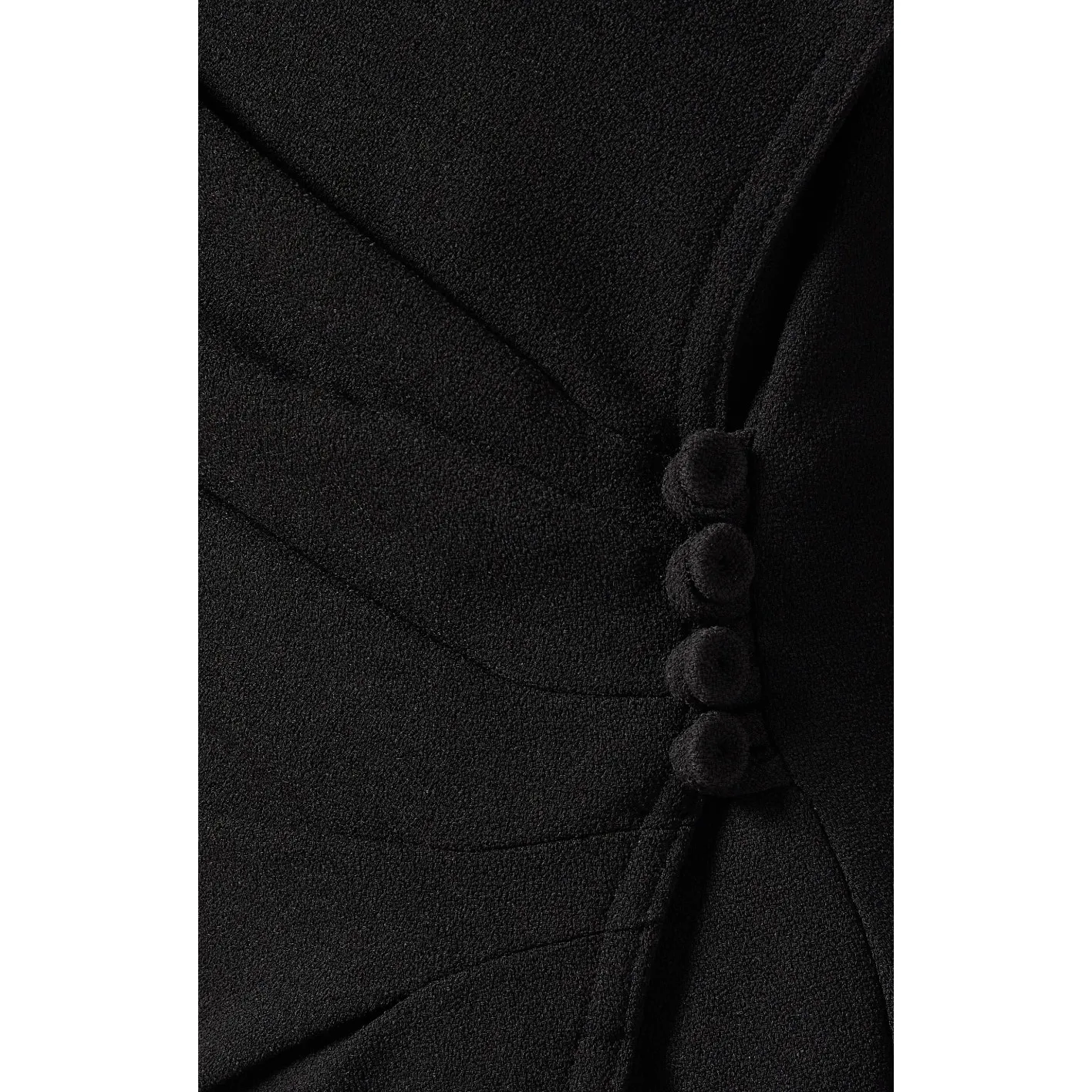 Nanushka Black Weslyn Asymmetric Wrap Maxi Dress w/ Cutout in Boucle - Image 9