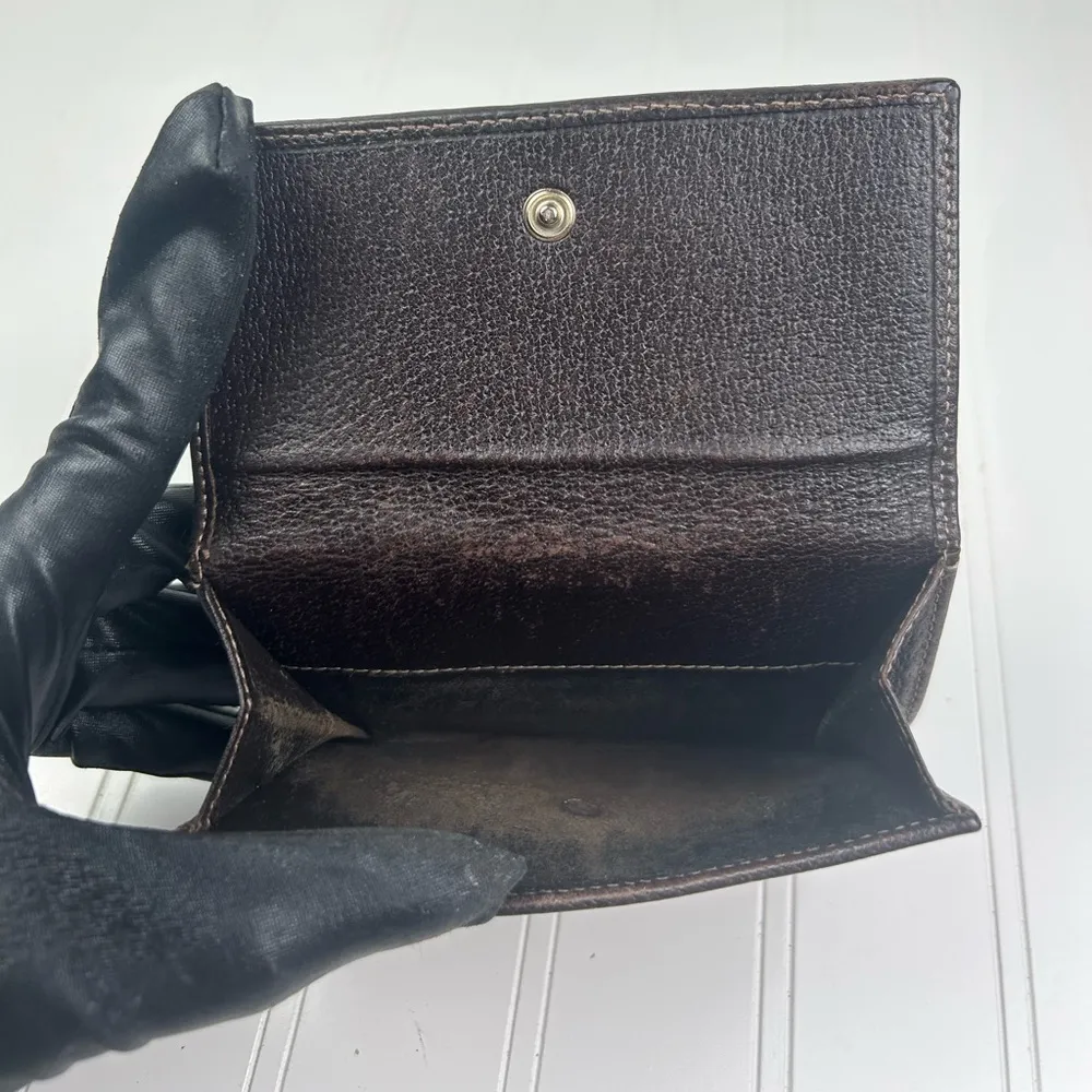 Gucci Vintage Beige Ebony Multiple Compartment Wallet Unisex - Image 8