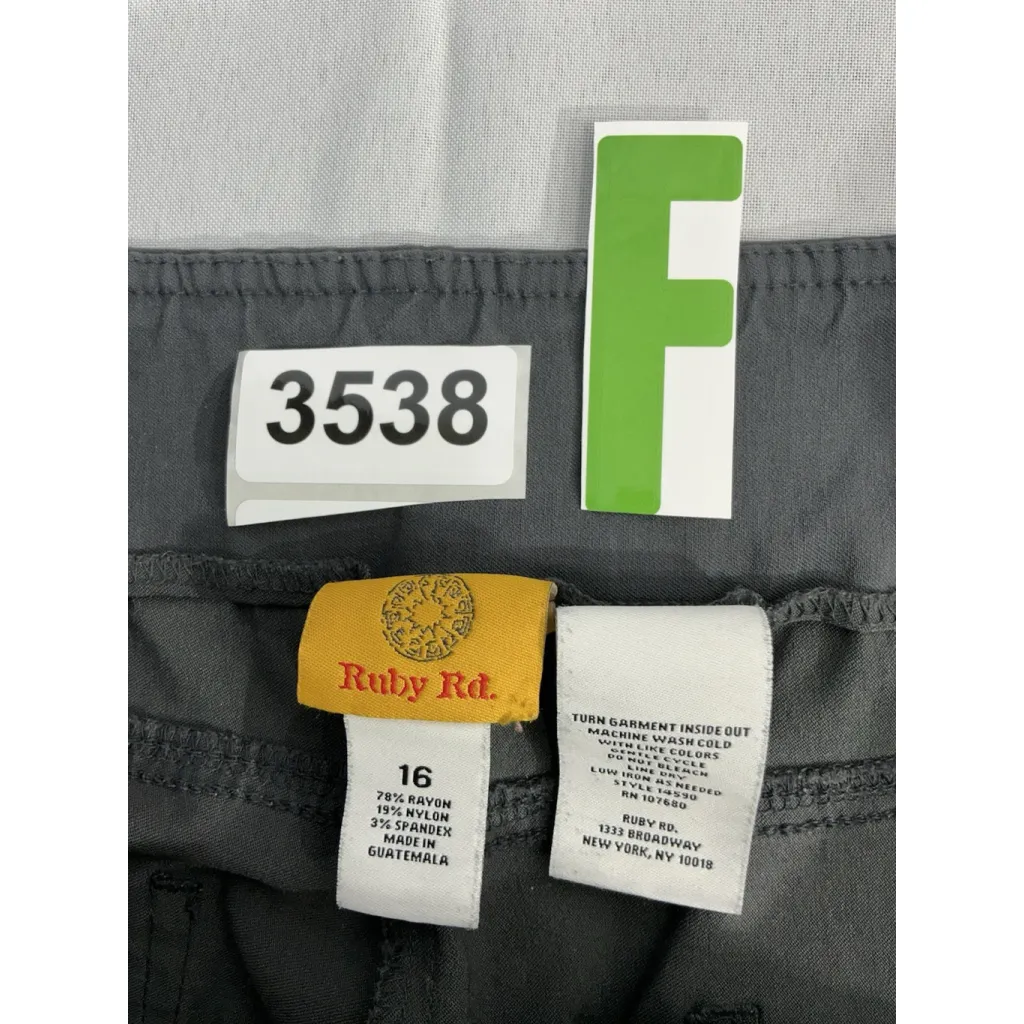Womans Ruby Rd Size 16 Gray Pullon Stretch Trousers - Image 3