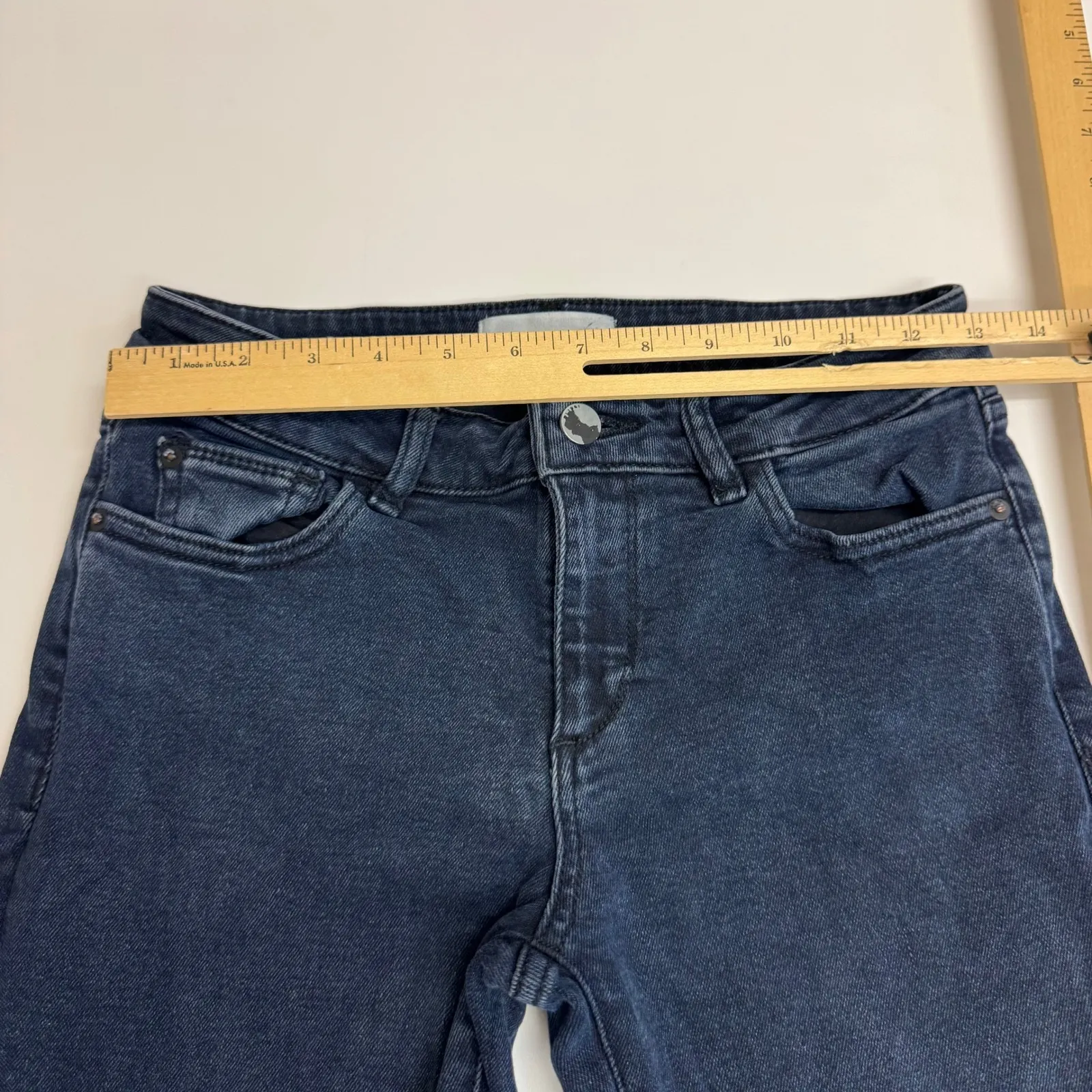 DL1961 Jeans Womens 26 Blue Mara Instasculpt Straight Ankle Dark Wash Distressed - Image 6