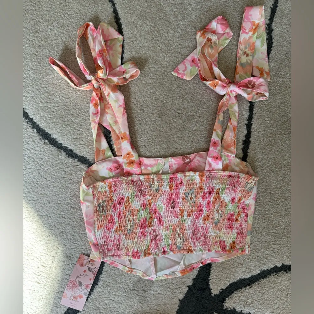 SHEIN X Shawty Bae Floral Print Tie Shoulder Cami Top - Image 4