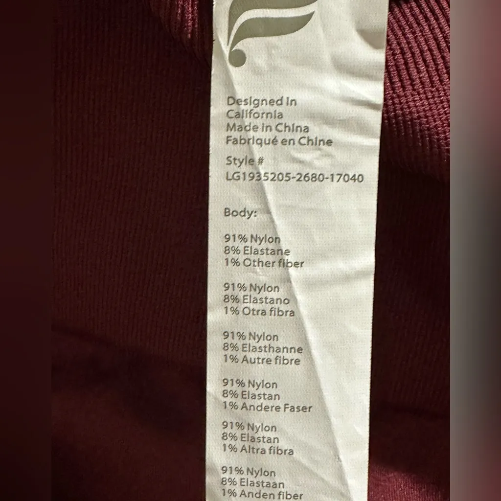 FABLETICS High-Waisted Seamless Ruched Legging Size Medium burgundy - Image 10