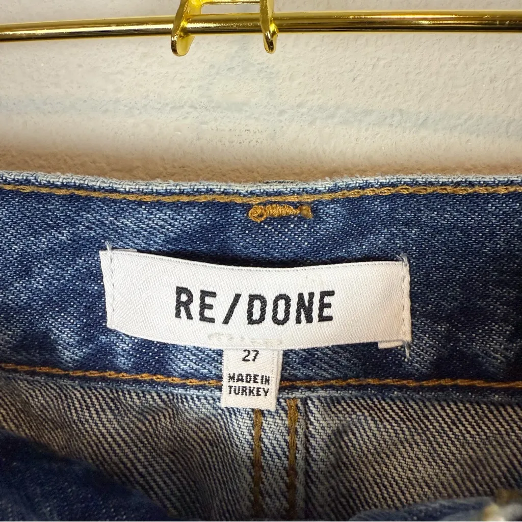 Re/Done Racer Denim Cargo Mini Skirt Moto Speedway Size 27 - Image 14