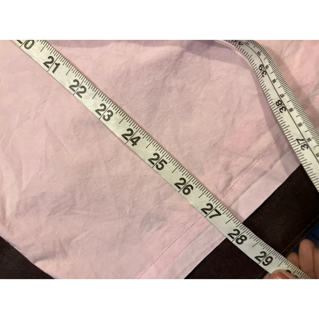 SKIMS Sleep Shirt Women's M/M Pink Cotton Button Down Long Sleeve Pajama Top - Image 12