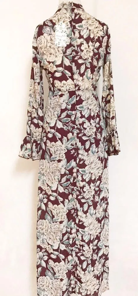 Choker Floral Retro Slit Maxi Dress - Image 2