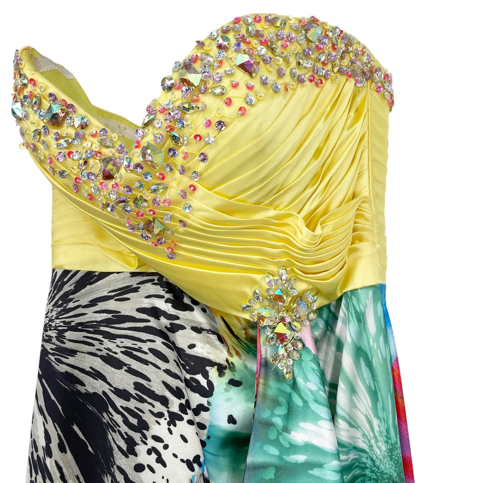 Vintage Kiss Kiss Formal Strapless Beaded Dress Size 4 Dopamine Dressing Y2K - Image 14