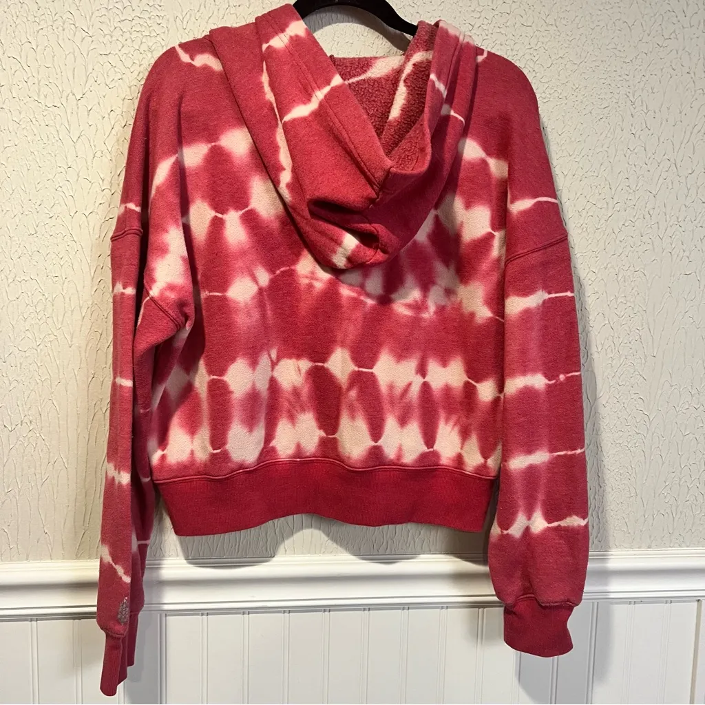 Free People Movement Dusty Rose and White Lace-Up Hoodie size Small - Image 4