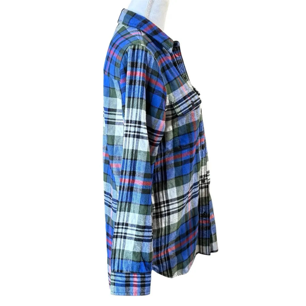 Madewell Flannel Ex-Boyfriend Button-Down Shirt Larchmont Plaid Shirt Size Small - Image 8