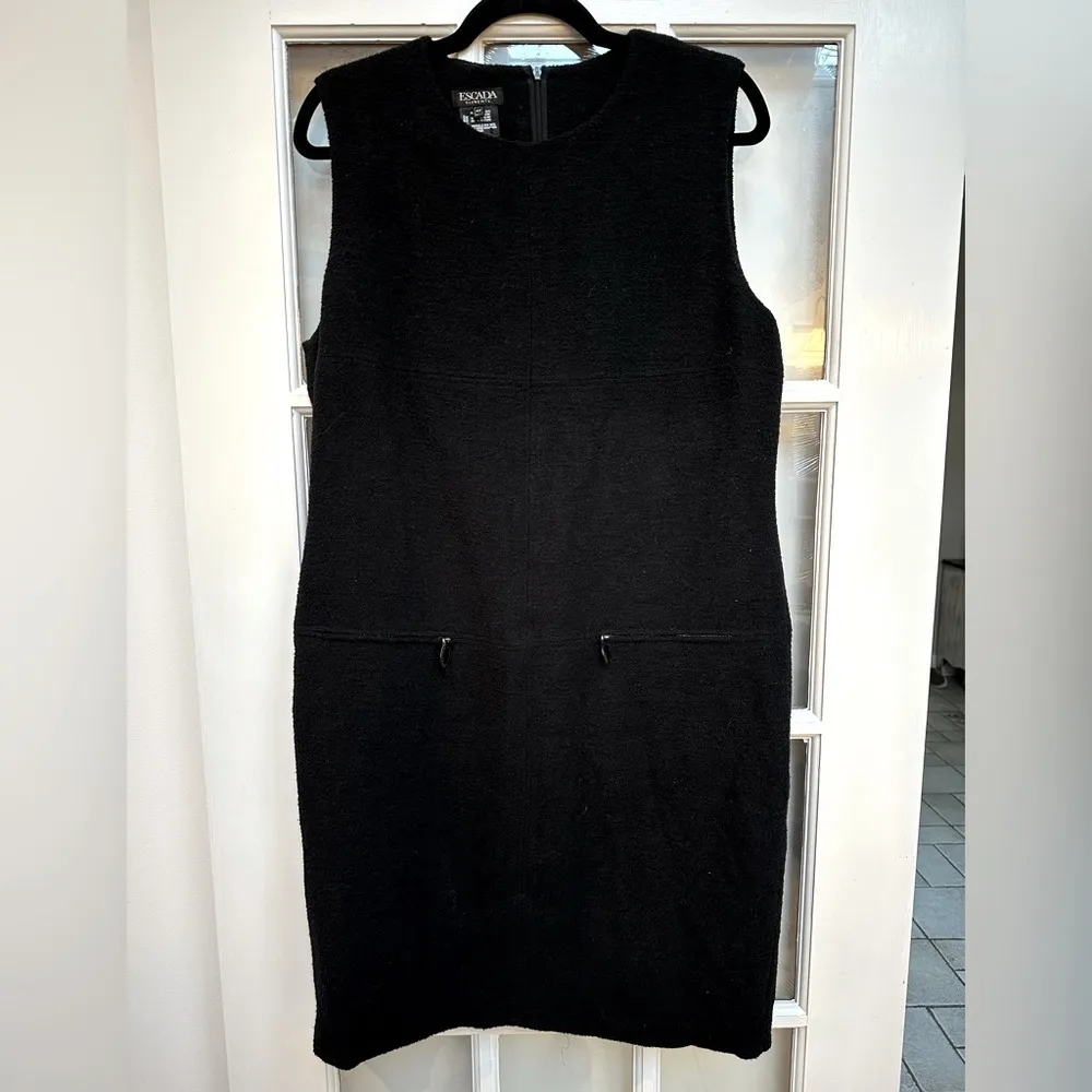 Escada Margaretha Ley Black Virgin Wool Sweater Dress Women’s US Size 12 14 L - Image 11