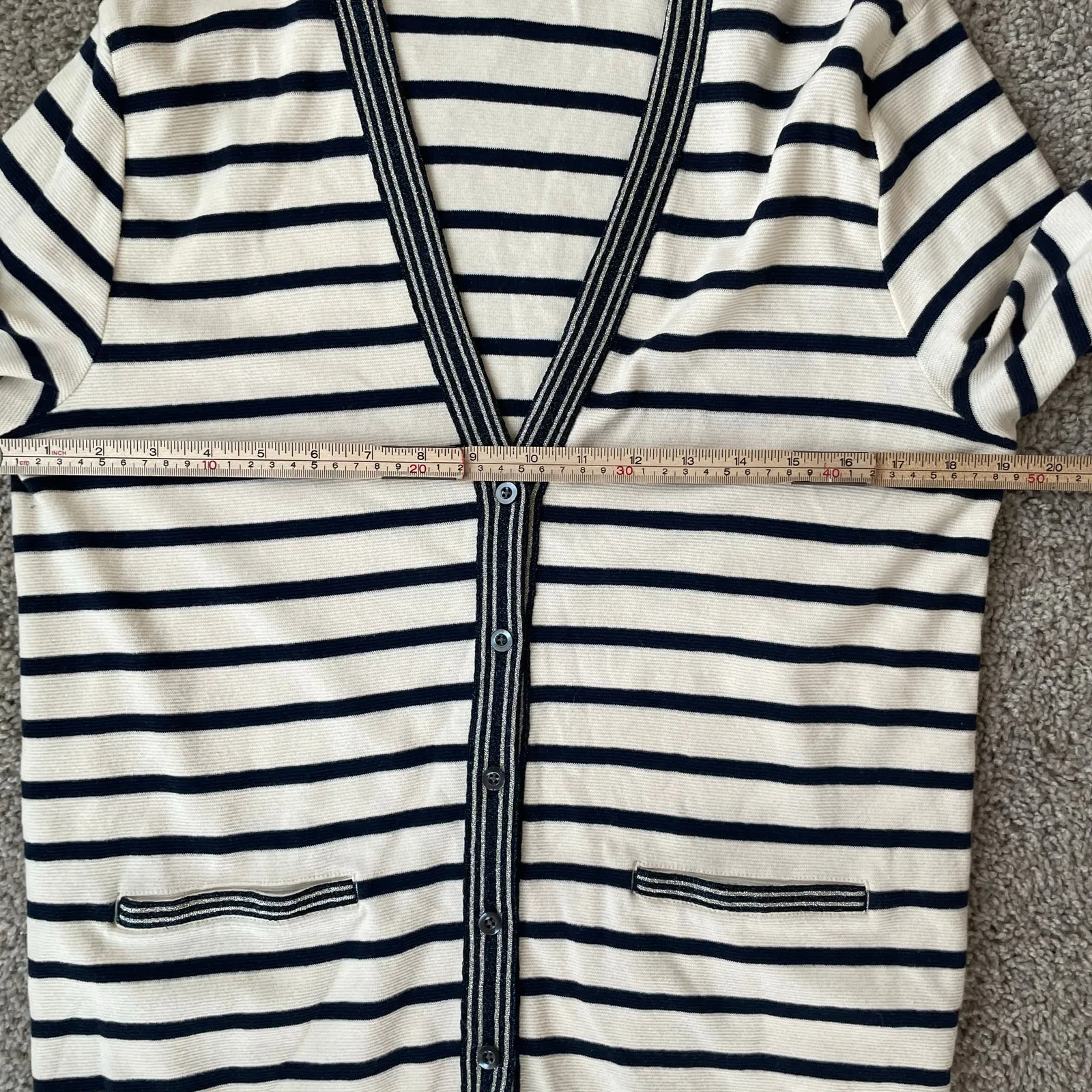 J.Crew Sz L striped V - Image 7