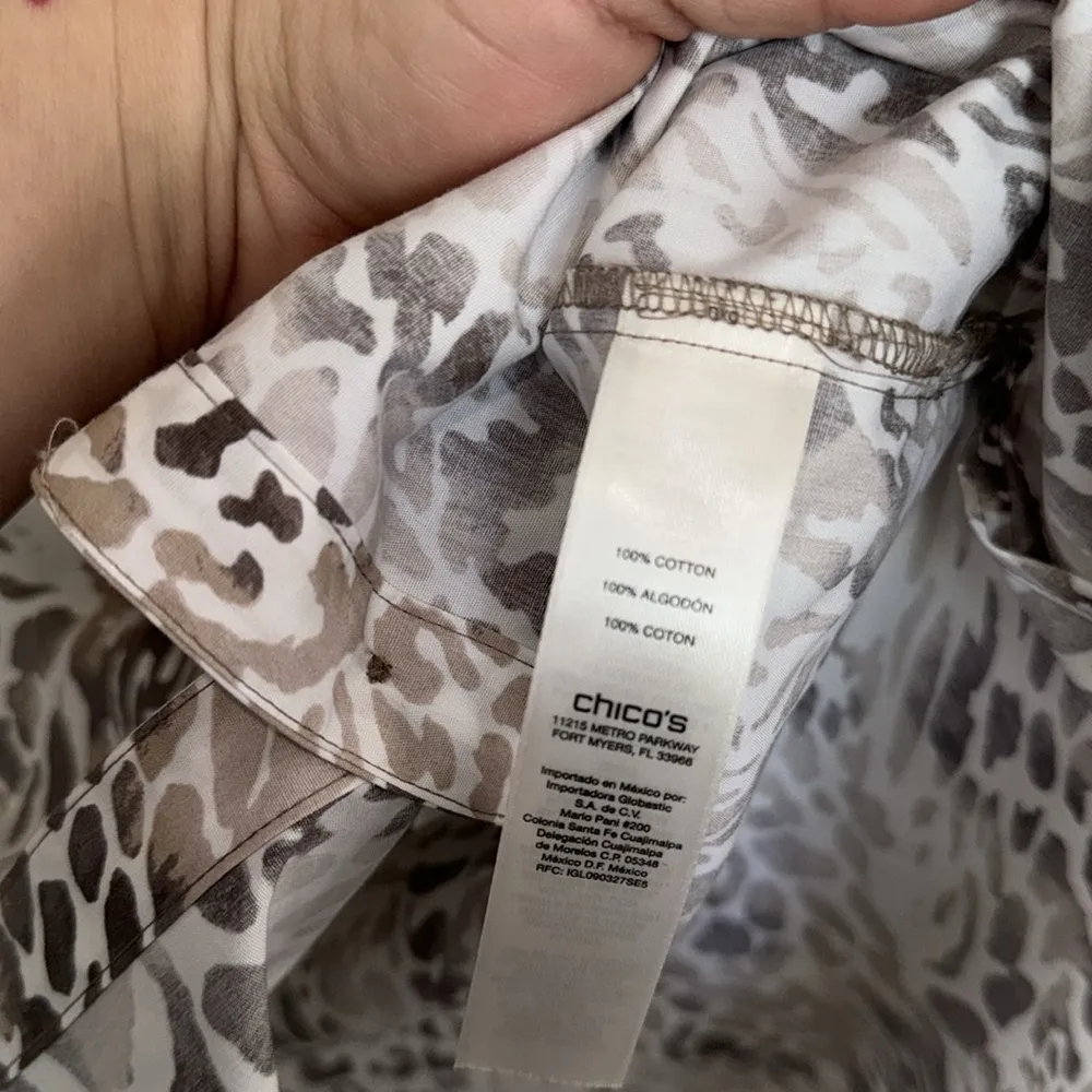 Chicos tunic shirt button down wrinkle‎ resistant cotton medium oversized - Image 4