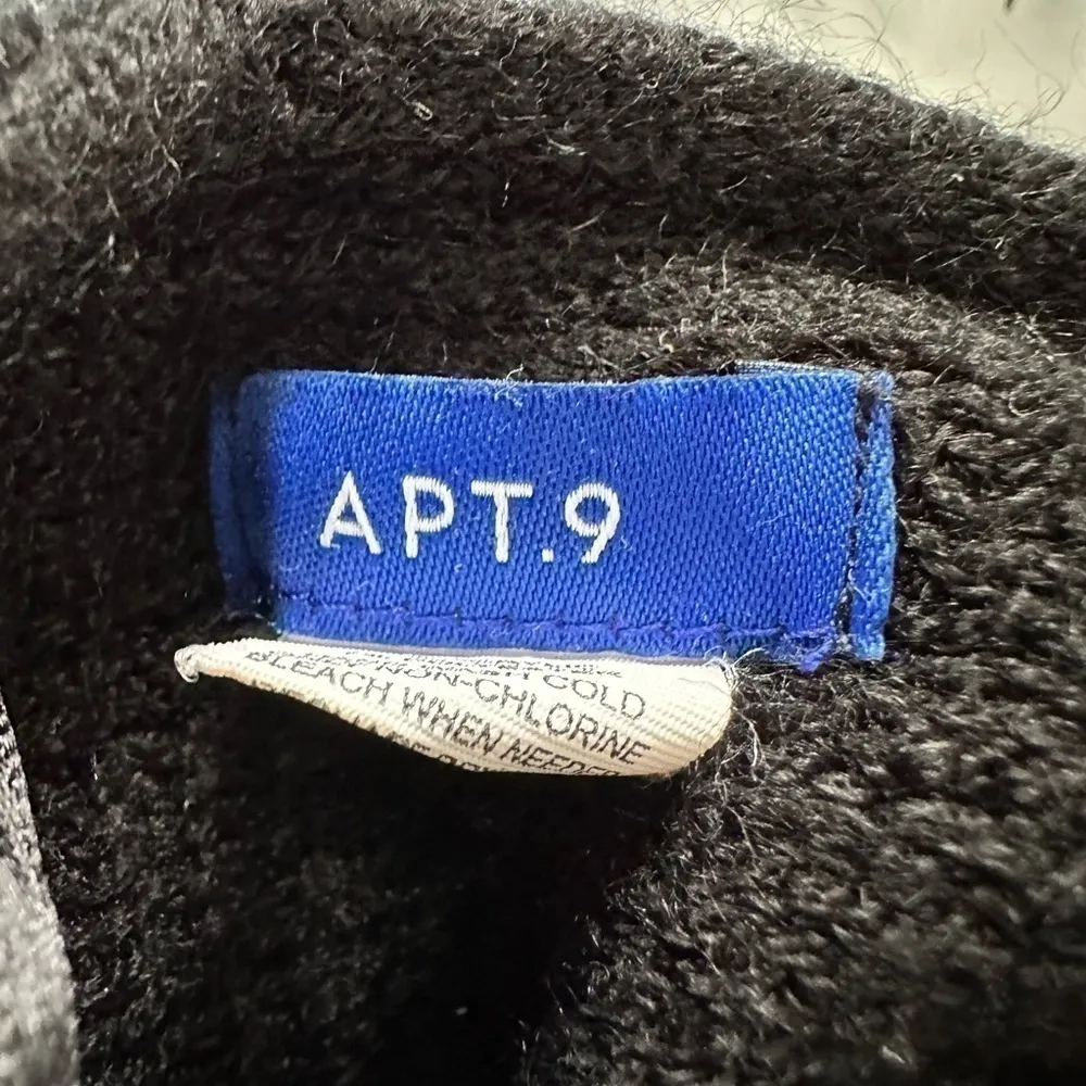 APT. 9 Pancho Sweater Handkerchief Hem High Neckline Hooded Knitted‎ Gray - Image 3