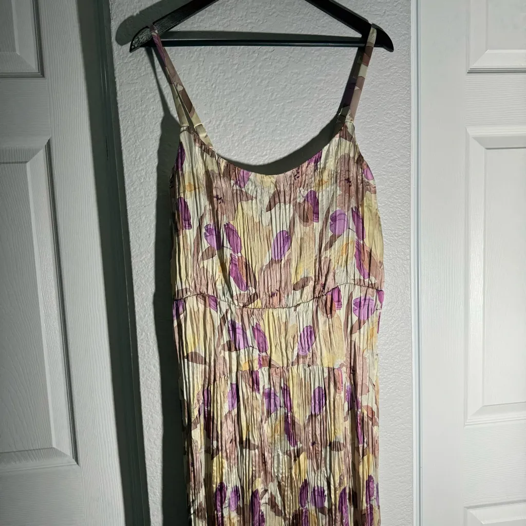 Vince • Nouveau Magnolia • Crushed Cami Midi Dress • Sz XL • MSRP $495 - Image 3