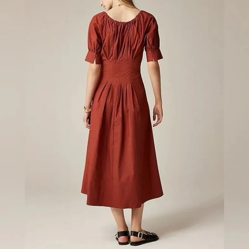 J.Crew Cinched-waist shirt-dress in Brilliant Red Size 4 NWT - Image 3