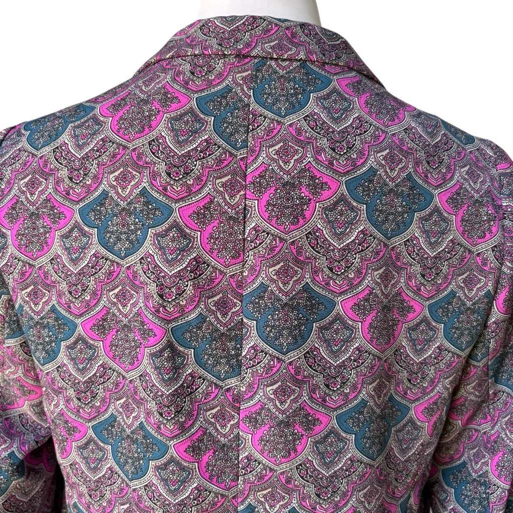 The Limited Scallop Paisley Mandala Print Single Button Lightweight Jacket - Image 6
