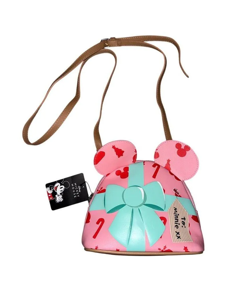 To Minnie Mouse xx Crossbody Purse Pink with Blue Bow NWT disney Christmas bag - Image 2