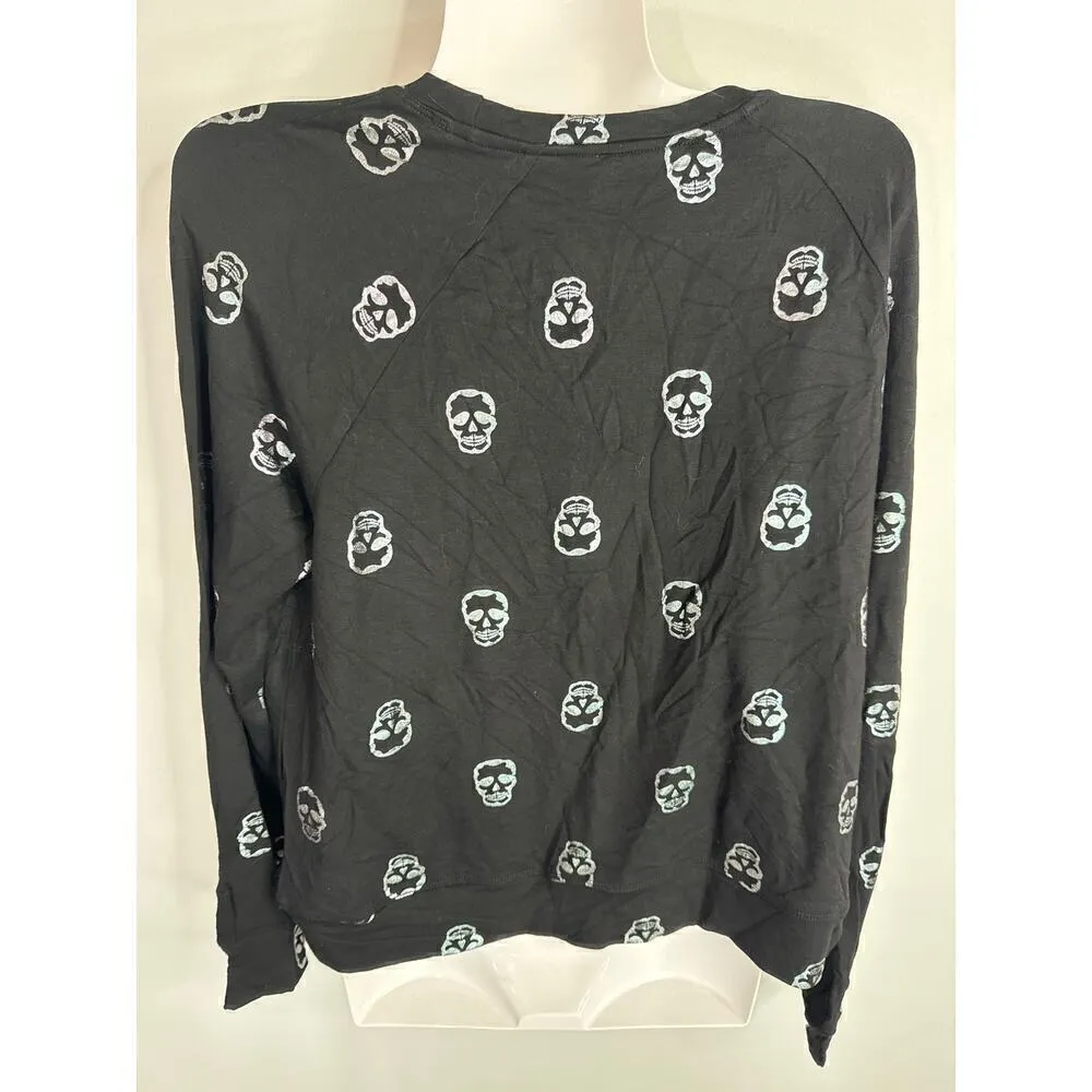 For The Republic Women's‎ Skull Print Long Sleeve Sweatshirt Estimated MEDIUM - Image 3