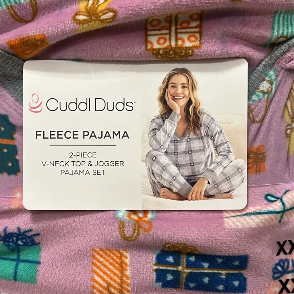 Cuddl Duds Velour Fleece V Neck PJ Pajama Set NEW Colorful Gifts Presents XXL - Image 3
