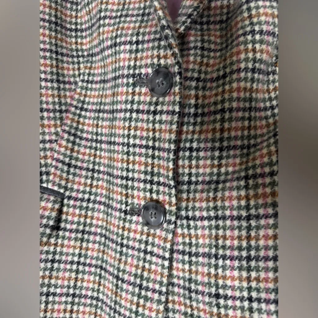 Talbots  Houndstooth Micro Check Wool Blend Cropped Blazer‎ 10 - Image 3