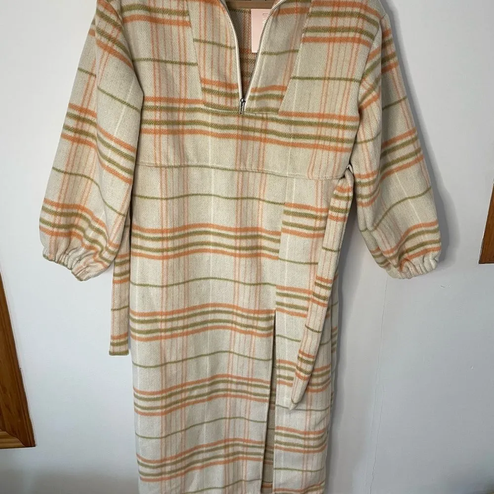 Missguided Cream Check Extreme Collar Midaxi Sweater Dress size 2 new with tags - Image 3