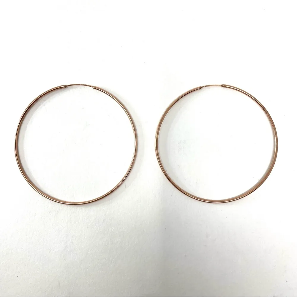 , rose gold eternity hoop earrings - Image 9