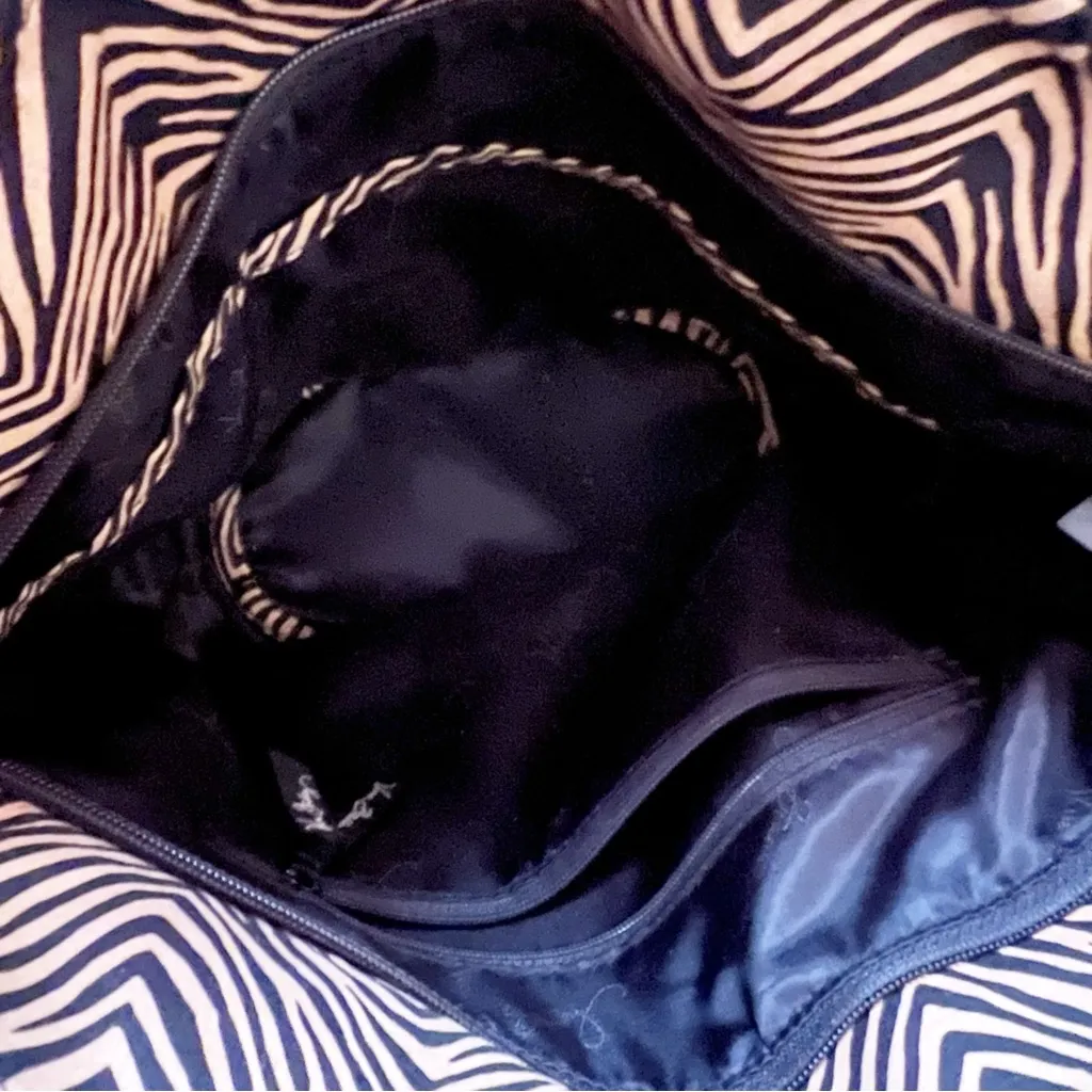 Vera Bradley Tan Zebra Print Soft shell quilted Shoulder Bag - Image 7