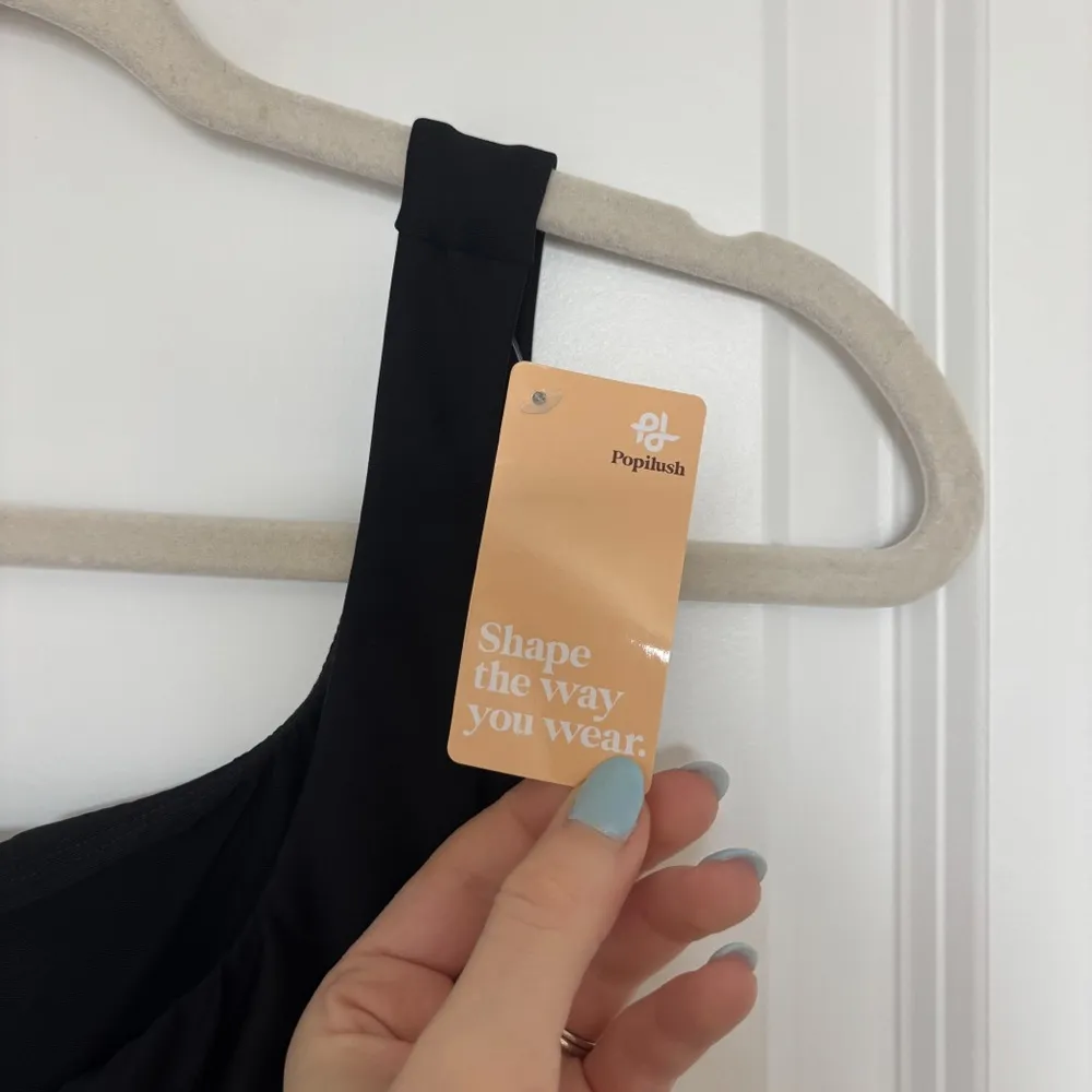 NEW Popilush Shapewear Square Neck Thigh Slimming Workout Jumpsuit Black Size XL - Image 6