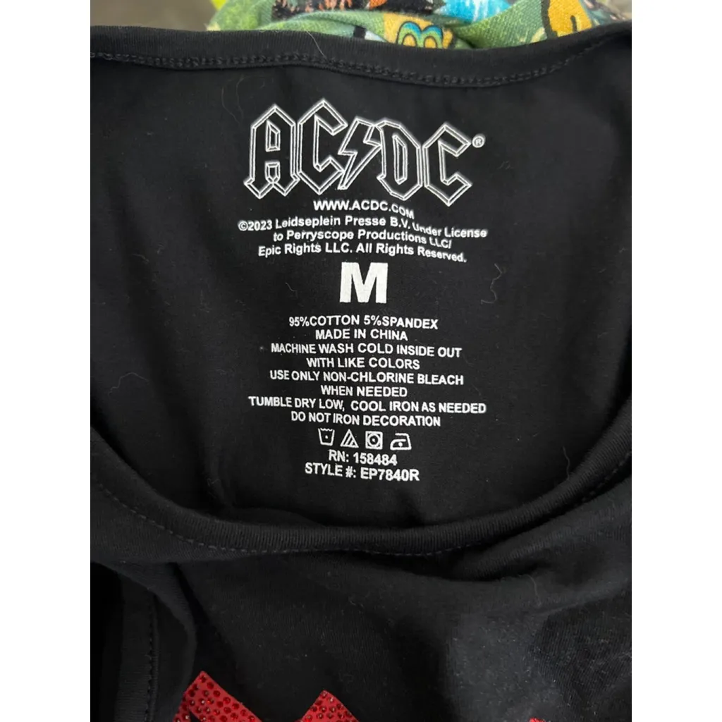 AC/DC Rhinestone Cutout Maxi Dress – Women’s M – Rock Band Graphic Tie-Side Dres - Image 6