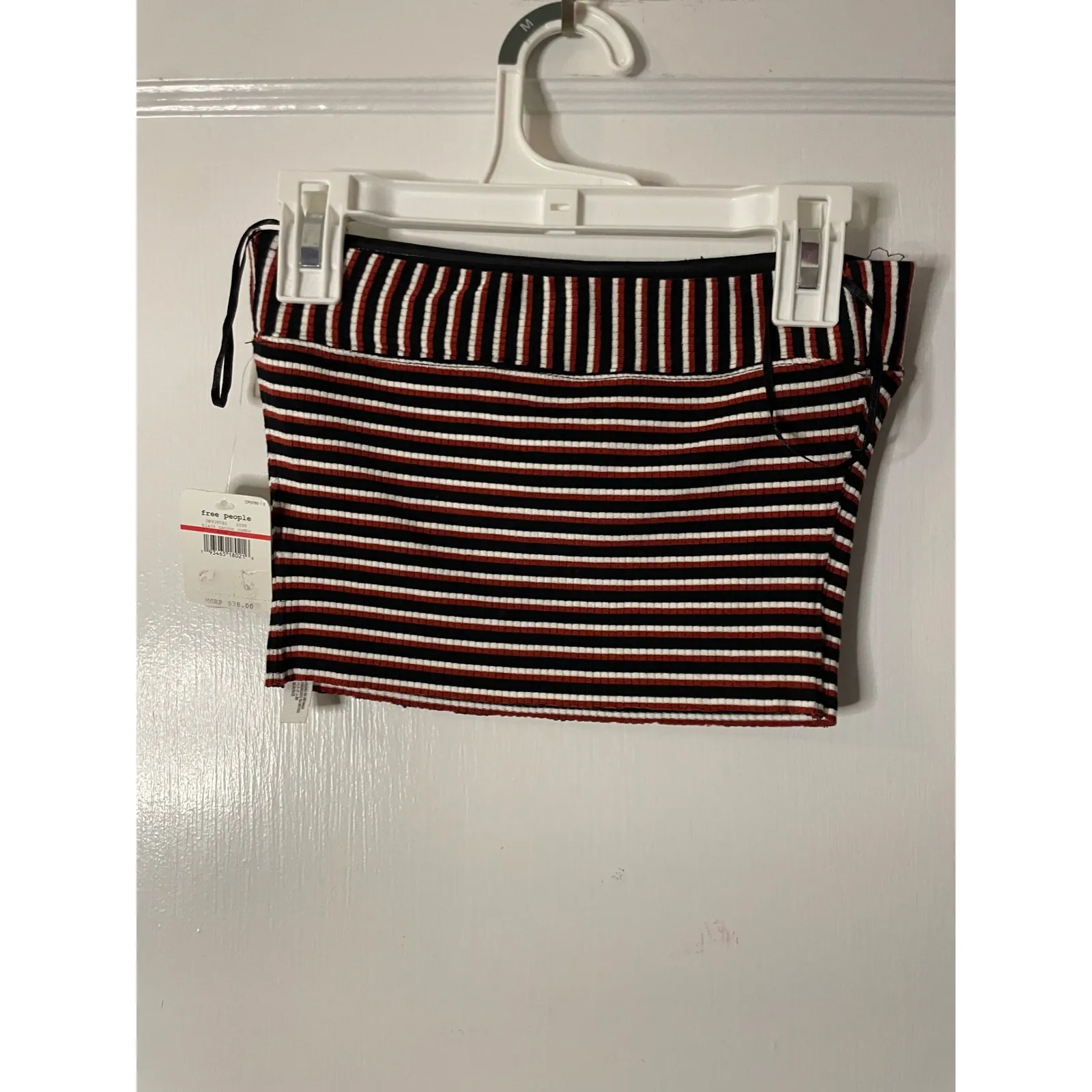 Free People Intimately Ribbed Tube Top Stripe Banded Cropped Black Canyon Combo - Image 3