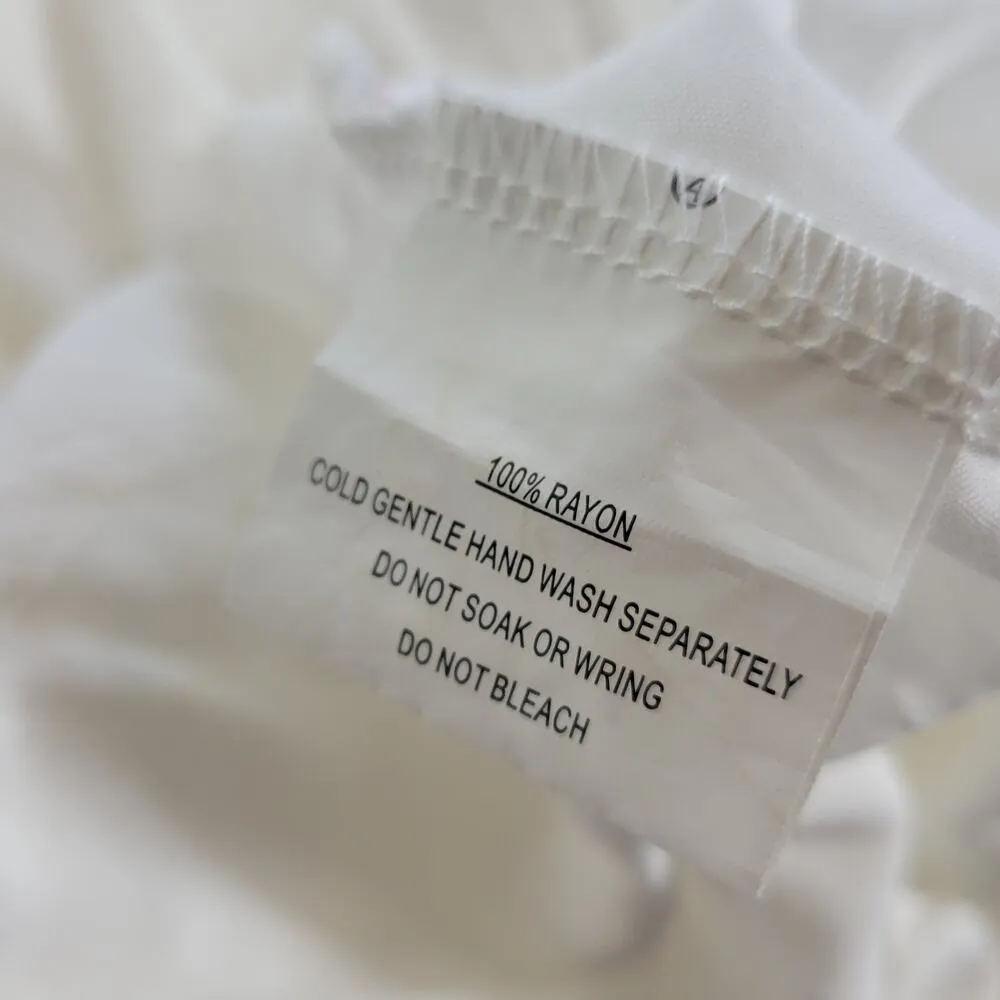 Hello Molly Crochet Lace Dress Womens 4 White Tie Back Summer Beach Vacay Boho - Image 5