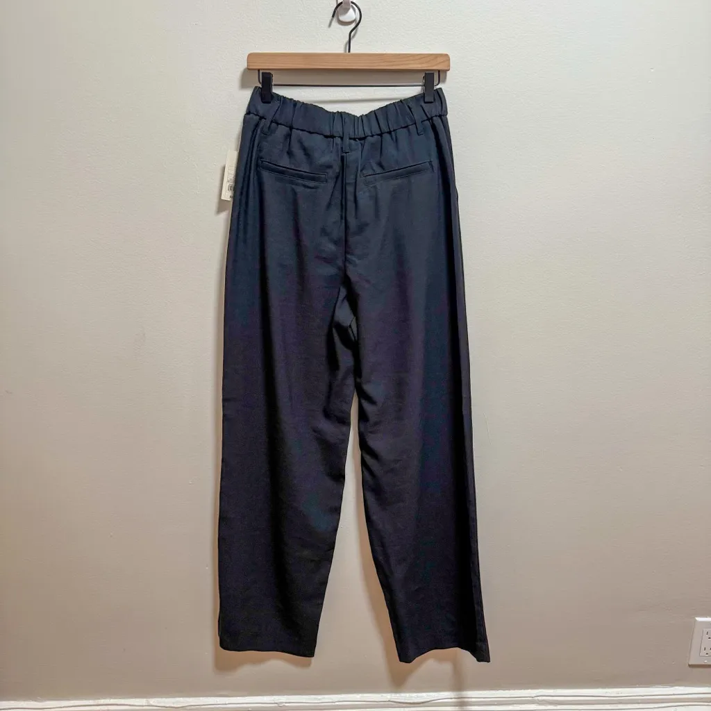 A new day crepe pleated high rise trousers work pants size 6 NWT black straight - Image 8