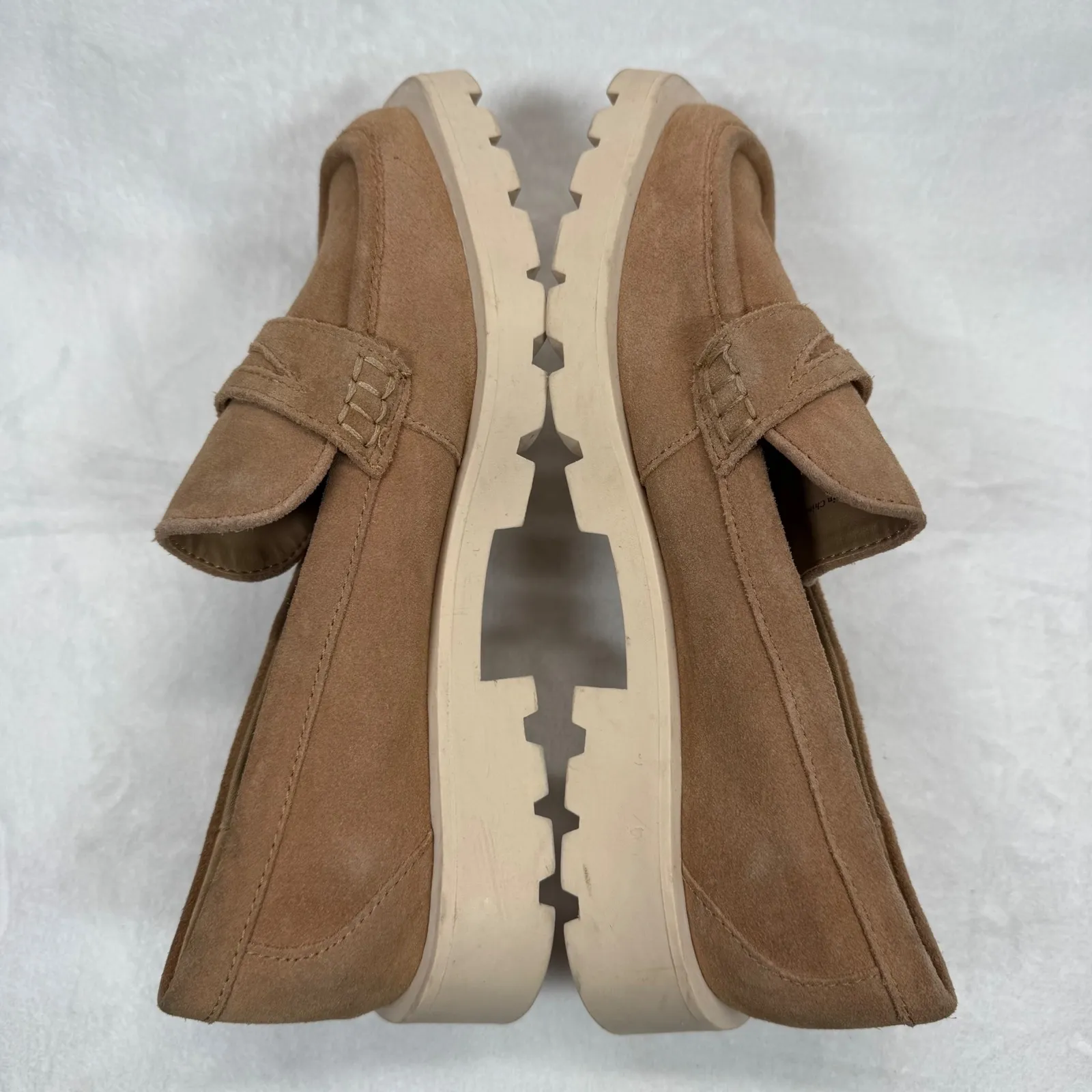 Dolce Vita Suede‎ Loafers Lug Sole Square Toe Slip On Shoes Comfort Casual Brown Size 8.5 - Image 8