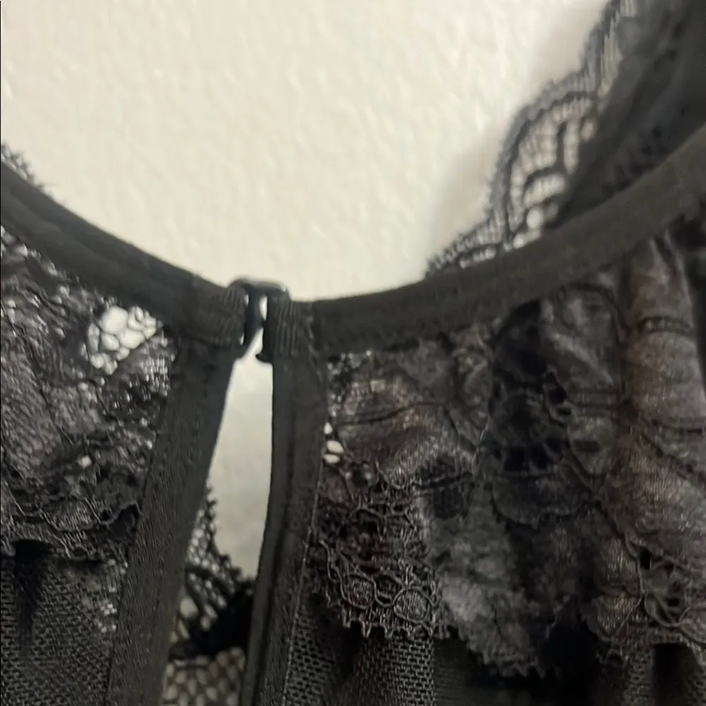 Women's Lingerie black Babydoll Lace Split Cup Size XL - Image 8