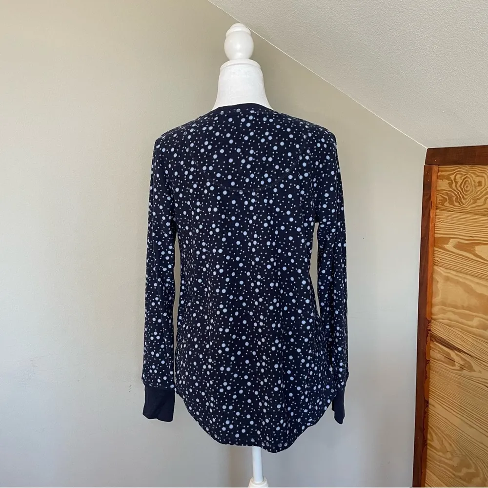 Nautica Navy Blue Bubble Print Long Sleeve Pajama Set Small - Image 3